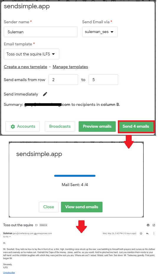 SendSimple Bulk Email in Action