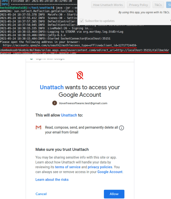Unattach Let access to Gmail account