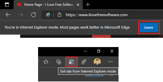 Exit MS Edge IE Compatibility Mode
