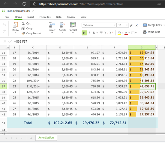 Free Online Spreadsheet Editor by Polaris Office Without Sign Up