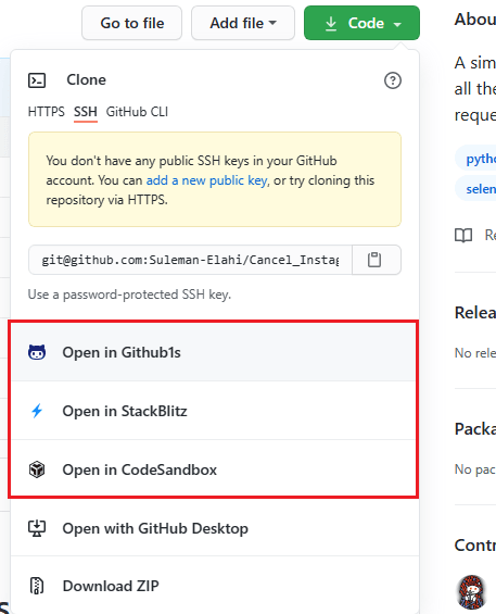 GitHub Open With Extension