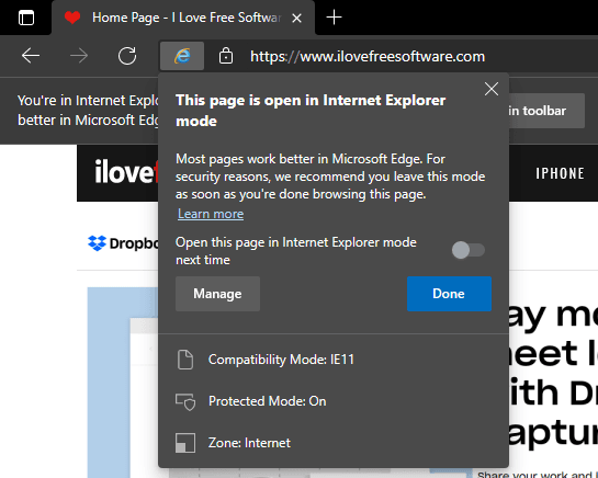 How to Open Websites in Internet Explorer Compatibility Mode in MS Edge