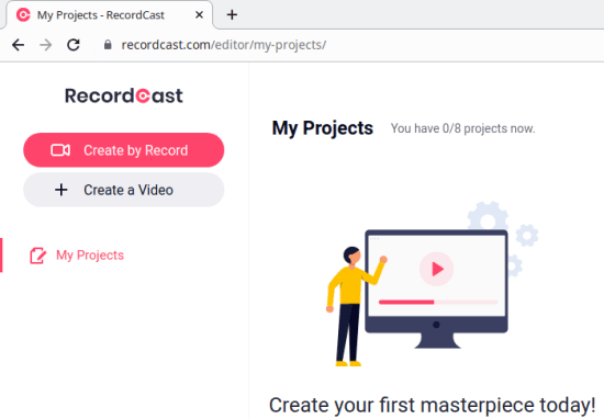 RecordCast Main UI