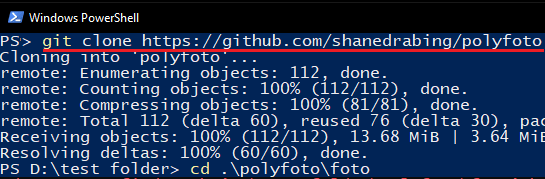 git clone polyfoto