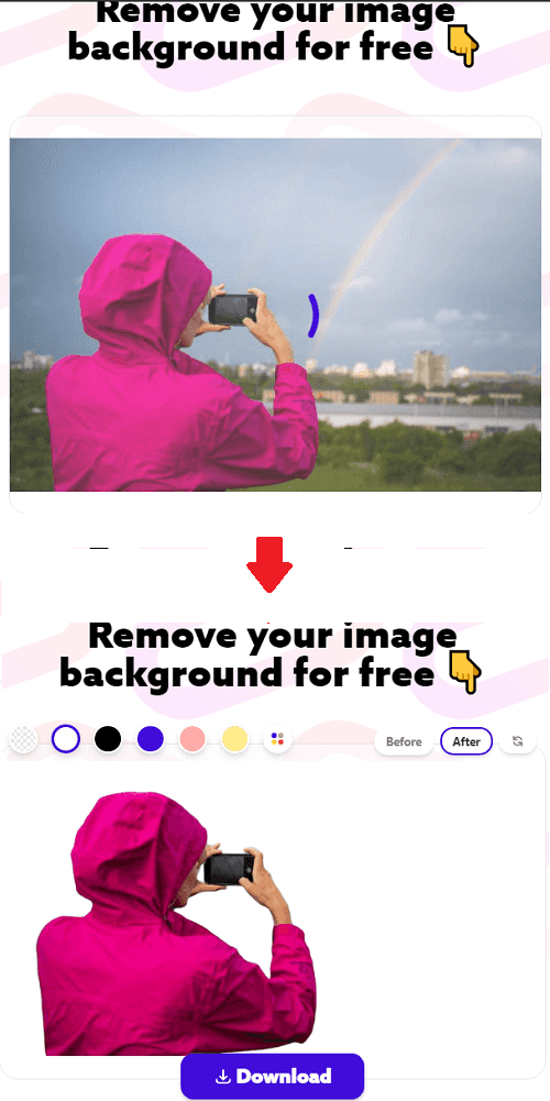 PhotoRoom Background Remover in action