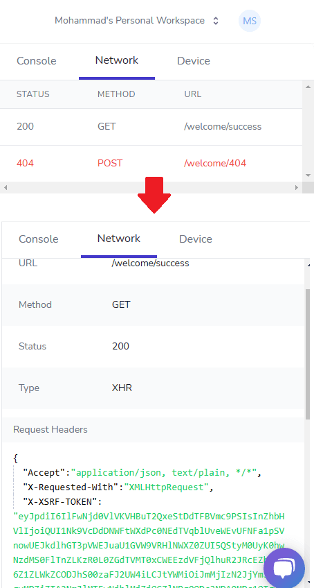 ReplayQA Network tab