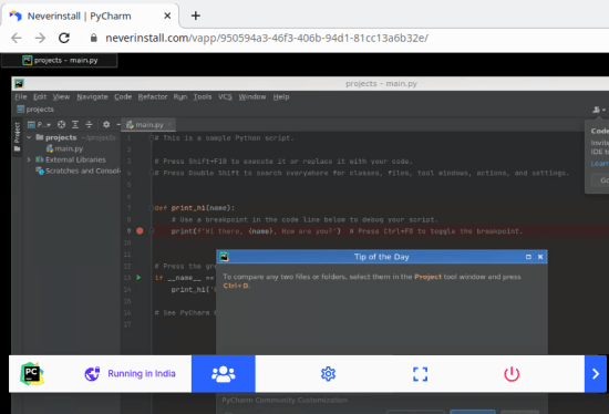 never install pycharm launched