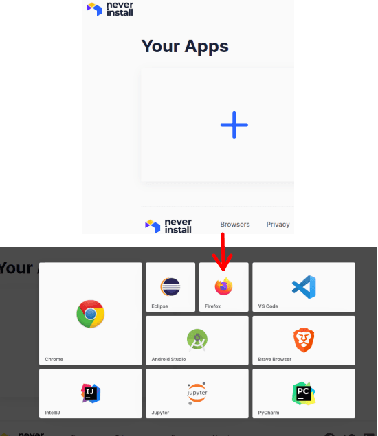 never install select app to launch