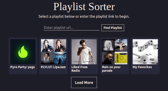 playlist Sorter List Playlists from Spotify Account