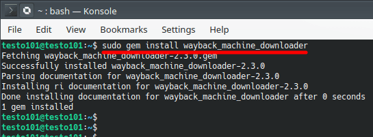 wayback Machine Downloader install