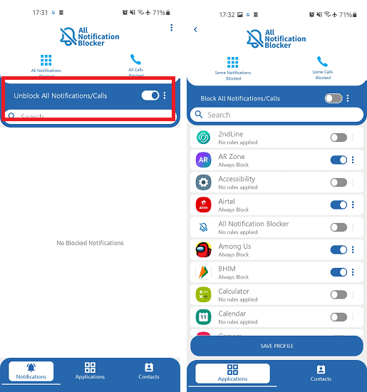 All Notificaions Blocker