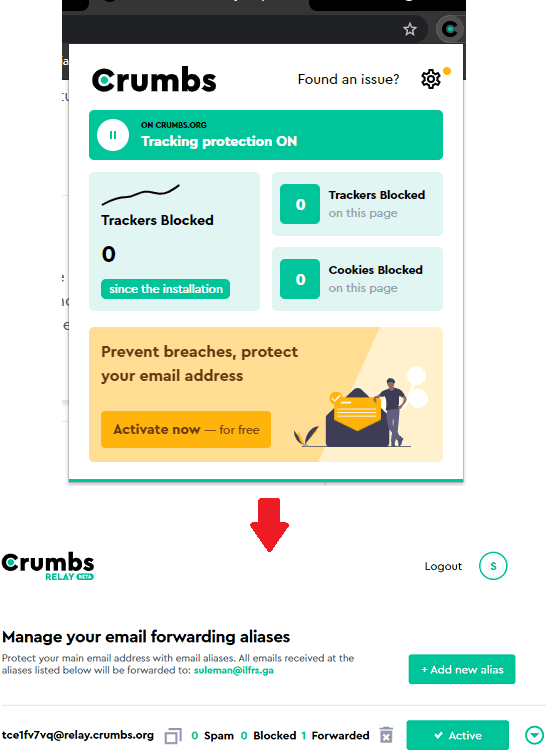 Crumbs Email Forwarding