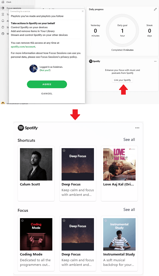 Focussed Sessions Spotify integration