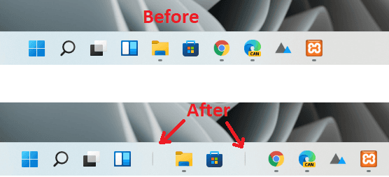 How to Add Separator Between Taskbar Items in Windows 11