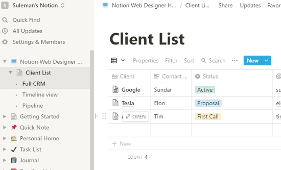 Notion Web Designer Hub Gettign Started