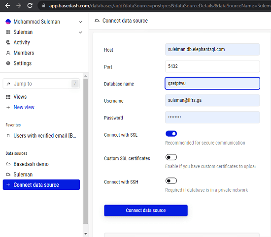 basedash Sort Data