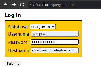 sql_query_builder localhost