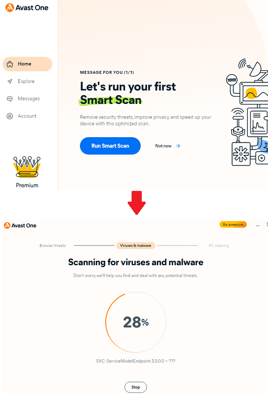 Avast One Virus Scan