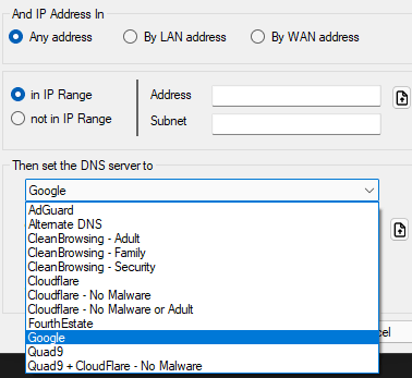 DNS Changer to Switch DNS Based on Network Adapter, IP Range