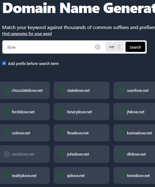 Domain with Prefixes