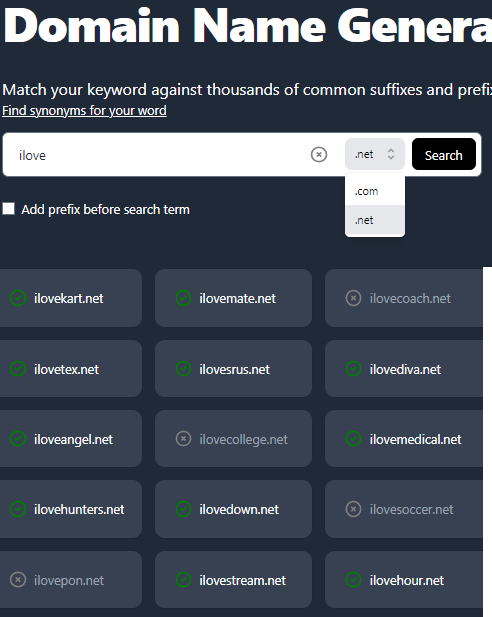 Domain with Suffixes