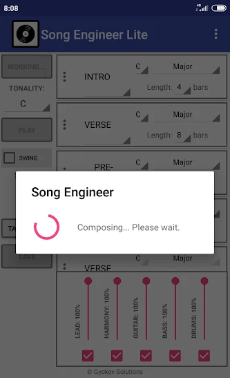 Free Automatic Music Composition Generator for Android Song Engineer