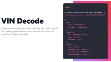 Free VIN Decoder API to Lookup Vehicle Information