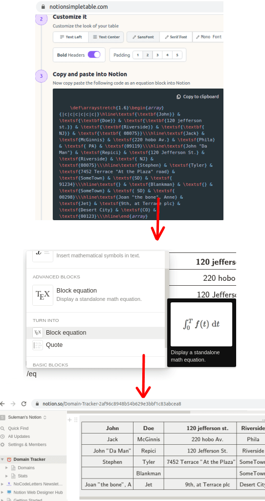 Notion Simple Table Copy Code