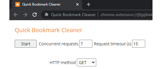 Quick Bookmark Cleaner HTTP Request Parameter