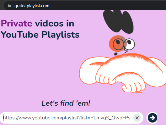 Quite a Video Enter Playlist URL