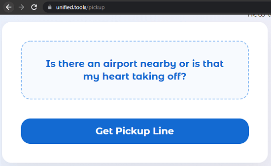 Unified Tools Pick Up Line Generator