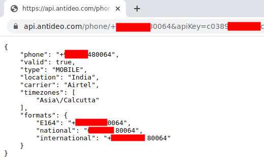 antideo phone validation