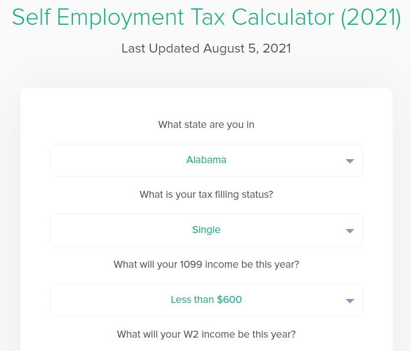 Self Employment Tax Credit Calculator