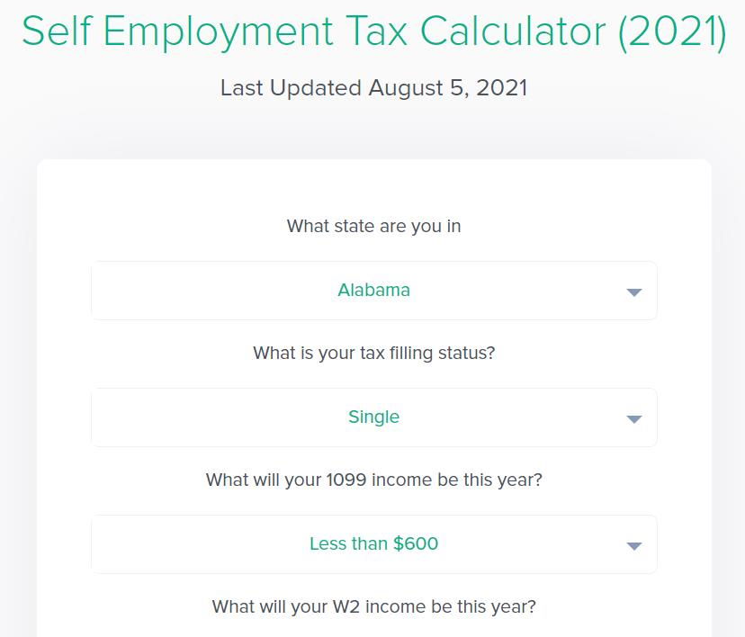 Free Online Self Employment Tax Calculator Free Online Self Employment Tax Calculator