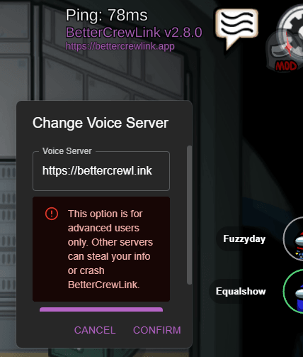 Change Voice Server