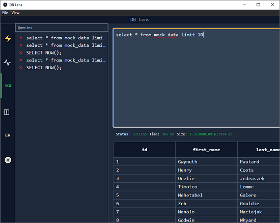 DBLens SQL