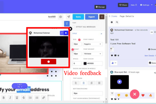 Document, Website Feedback Tool with Video Comments: Punchlist