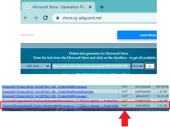 Download Windows Subsystem for Android APPX Bundle File