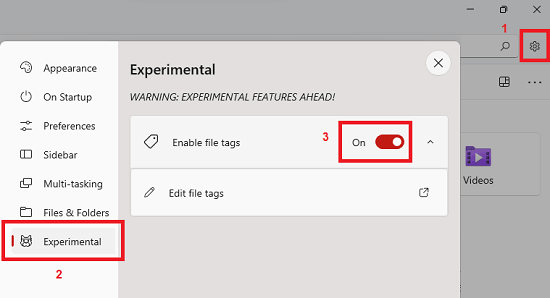 Enable Tags in Files