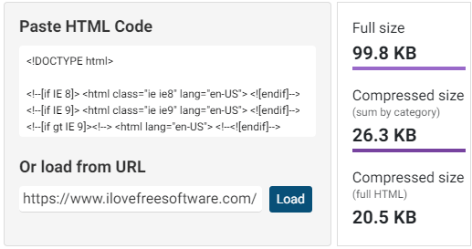 HTML Analyzer UI Input HTML Code