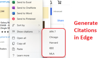 How to Generate Citations from Websites Added to Microsoft Edge Collections