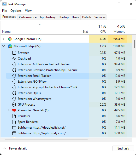 How to Kill Browser Tabs from Task Manager in Windows 11