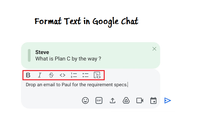 quote text in google chat