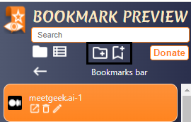 Add a new bookmark in Bookmark Preview