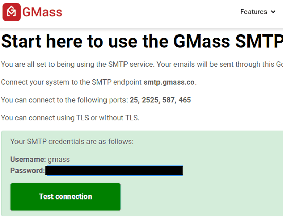 gmass smpt created