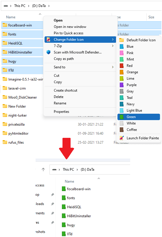 Bulk Change Folder Icon Color Windows 11