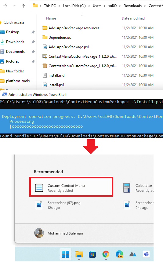 Custom Context Menu Windows 11 Installed