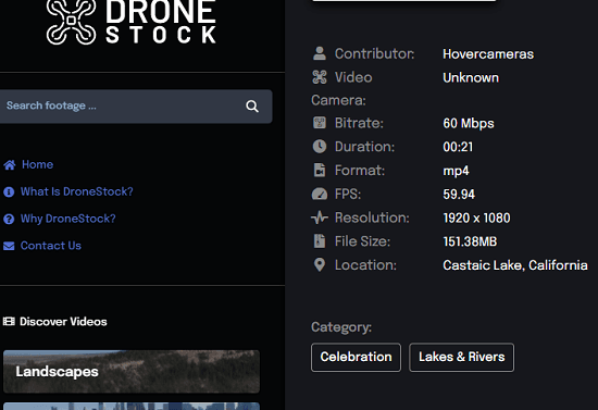 Drone Stock Details of Video