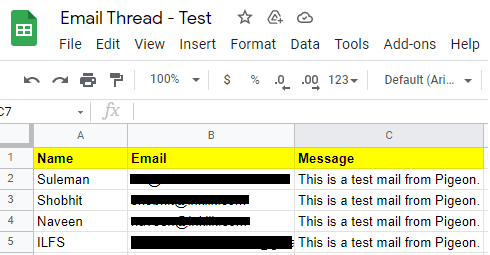 Email Templates in GSheet