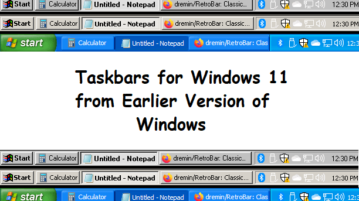 Free Windows 98, 2000, XP Taskbar for Windows 11
